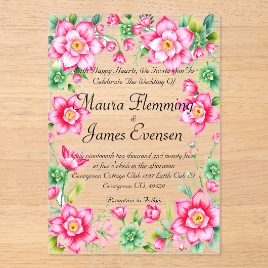 アクリル招待状 (正面)