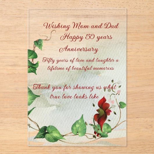 アクリル招待状 (正面)