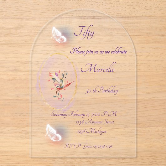 アクリル招待状 (正面)