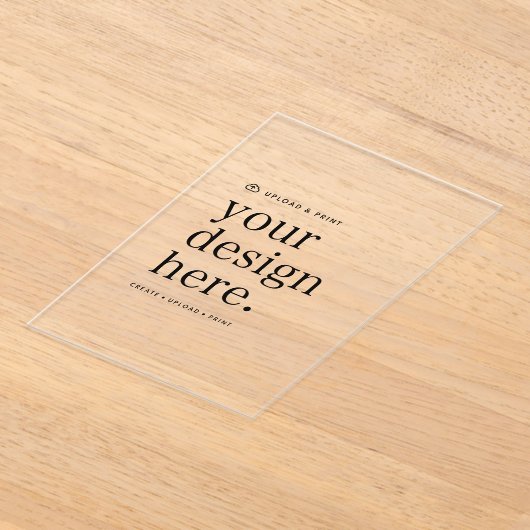 アクリル招待状 | あなただけのデザインをアップロード 5x7 招待状 (レイダウン)