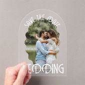 アクリル救製写真日モダン白エレガント文字 アクリル招待状 (インサイチュ (ポータブル))