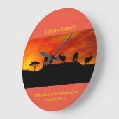 アクリル時計用アフリカの夕日の画像 ラージ壁時計 (傾斜)