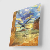 アクリル時計 スクエア壁時計 (傾斜)