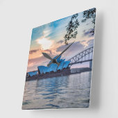 アクリル時計 スクエア壁時計 (傾斜)