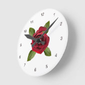 アクリル時計（赤） （数字付き） ラウンド壁時計 (傾斜)