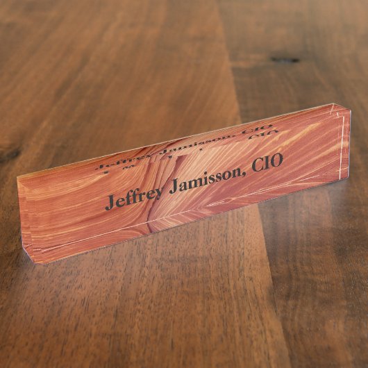 アクリル机用ネームプレートキャニオンスワール2 パーソナライズされた デスクネームプレート (側面)