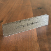 アクリル机用ネームプレート、クロム勾配デザイン デスクネームプレート (側面)