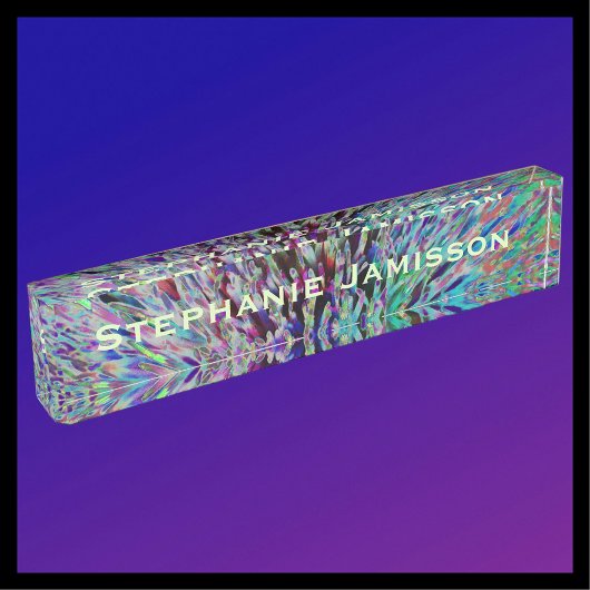 アクリル机用ネームプレート、レトロ抽象芸術 デスクネームプレート