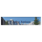 アクリル机用ネームプレート、山パーソナライズされた、 デスクネームプレート (正面)