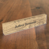 アクリル机用ネームプレート、液体金ゴールド旋回 デスクネームプレート (側面)