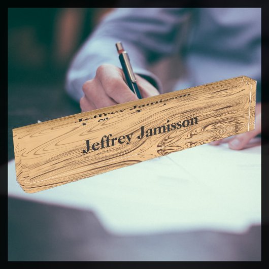 アクリル机用ネームプレート、液体金ゴールド旋回 デスクネームプレート