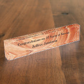 アクリル机用ネームプレート、10年間のサービス デスクネームプレート (側面)