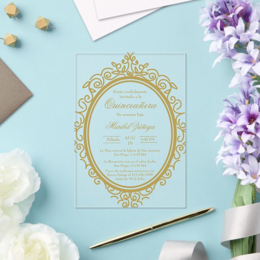 アクリル楕円キンセアニラ アクリル招待状 (インサイチュ (ウェディング))