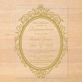 アクリル楕円キンセアニラ アクリル招待状 (正面)