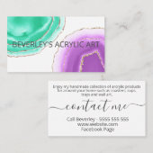 アクリル樹脂アーティスト手作りホームデコール 名刺 (正面/裏面)