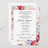 アクリル水彩の15歳誕生日パーティー招待状 招待状 (正面/裏面)