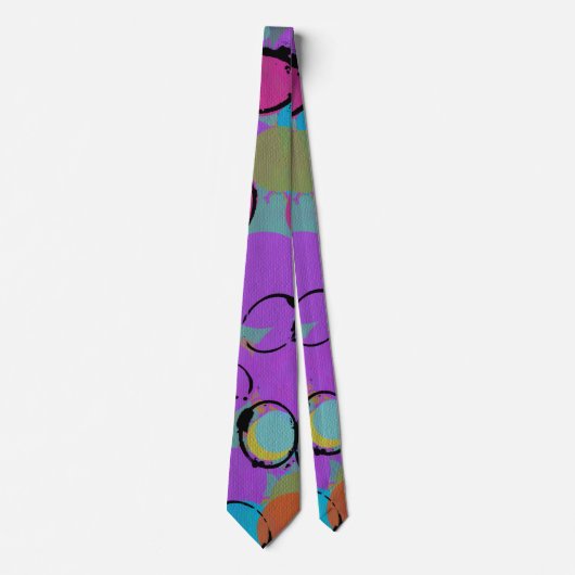 アクリル油アートブライトカラフルサークル ネクタイ (正面)