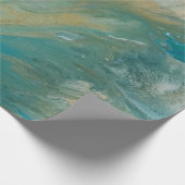 アクリル注抽象芸術ターコイズ沿岸 ラッピングペーパー (角)