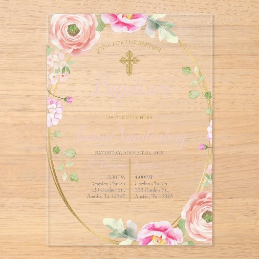 アクリル洗礼 アクリル招待状 (正面)