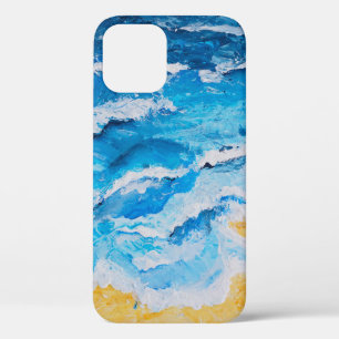 アクリル海とビーチ絵画のスケッチ台 iPhone 12ケース