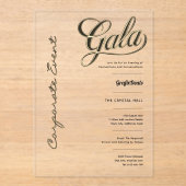 アクリル澄んガラ・ビジネス・チャリティー企業の金ゴールド アクリル招待状 (正面)