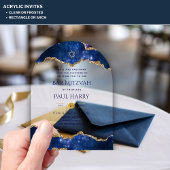 アクリル澄んバー(ユダヤ教の)バル・ミツバー銀河系スターリーナイトブルー アクリル招待状