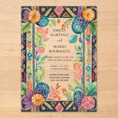 アクリル澄んフィエスタ民俗結婚フローラ予算 アクリル招待状 (正面)