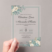 アクリル澄んフォーマルフローラ結婚式招待状 アクリル招待状 (インサイチュ (ポータブル))