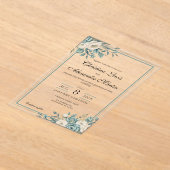 アクリル澄んフォーマルフローラ結婚式招待状 アクリル招待状 (レイダウン)