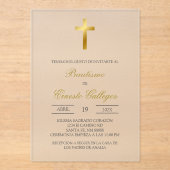 アクリル澄んフローラスペインの洗礼 アクリル招待状 (正面)