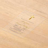 アクリル澄んフローラスペインの洗礼 アクリル招待状 (レイダウン)