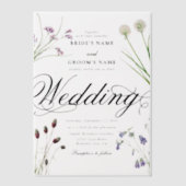 アクリル澄んフローラ結婚ズ ベラム紙招待状 (正面)