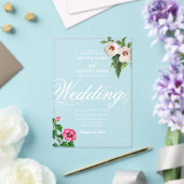 アクリル澄ん系熱帯ハイビ結婚スカス アクリル招待状 (インサイチュ (ウェディング))