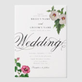 アクリル澄ん系熱帯ハイビ結婚スカス ベラム紙招待状 (正面)