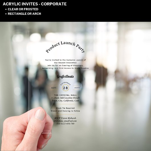 アクリル澄ん製品発売企業のイベントシック アクリル招待状