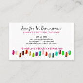 アクリル爪、 ネイルアーティストメイクエレガントアップ 名刺 (裏面)