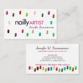 アクリル爪、 ネイルアーティストメイクエレガントアップ 名刺 (正面/裏面)
