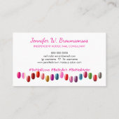 アクリル爪、 ネイルズアーティストメイクアップピンクブルー 名刺 (裏面)