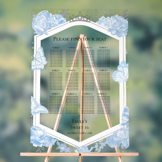 アクリル甘16シーティンググラフサイン | 青いドレス アクリルサイン (ニュートラル)