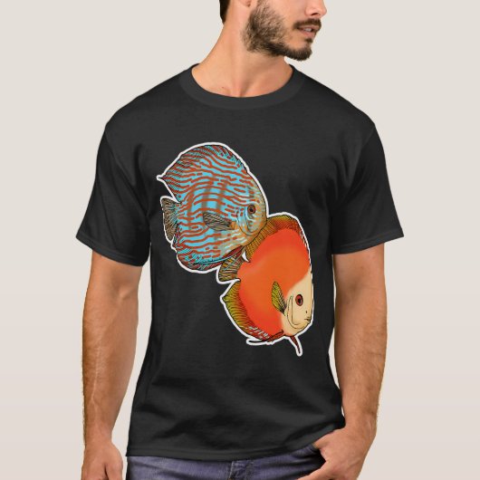 アクリル画の巨大ハタ Tシャツ (正面)