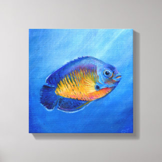 アクリル画を手描きした「青の美」アートプリント キャンバスプリント