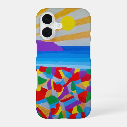 アクリル画 海景画 ファインアート iPhone 16ケース (裏面)