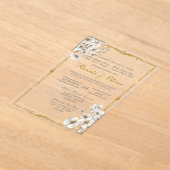 アクリル白スペインのフローラ結婚ズ アクリル招待状 (レイダウン)