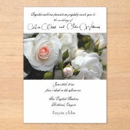 アクリル白バラ結婚ズの誕生 アクリル招待状