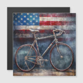 アクリル系アメリカ国旗の背景にレーシングバイク (正面/裏面)