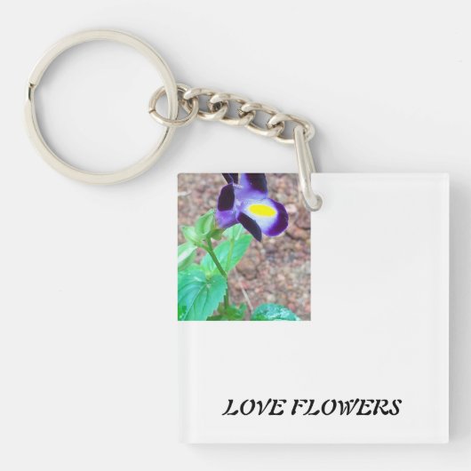 アクリル系キーチェーン天然花 キーホルダー (正面)