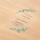 アクリル系ユーカリグリーン結婚式招待状 アクリル招待状 (レイダウン)