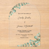 アクリル系ユーカリグリーン結婚式招待状 アクリル招待状 (正面)