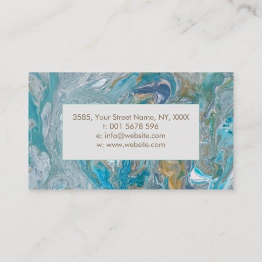 アクリル系抽象芸術エメラルド海岸線C 名刺 (裏面)