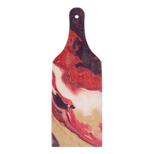 アクリル系抽象芸術レッドとマホガニー カッティングボード (正面)